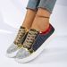 Trendy Low-Top Casual Sneakers With Metallic Patchwork Design For Men And Women Lightweight Comfortable Everyday Shoes_vogvips.com