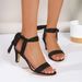 Large Size Summer High-heeled For Women With Butterfly Ties And Simple Lace Up Sandals_vogvips.com