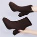 Fleece-lined High-heeled Shoes, Casual Thick-soled 2025 New Model, Plush Fashion Single Shoes For Outdoor Wear, Winter Mid-calf Boots For Women_vogvips.com