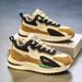 Men's Chunky Sole Leather Sneakers - Breathable Slip-Resistant Casual Shoes For Everyday Wear_vogvips.com
