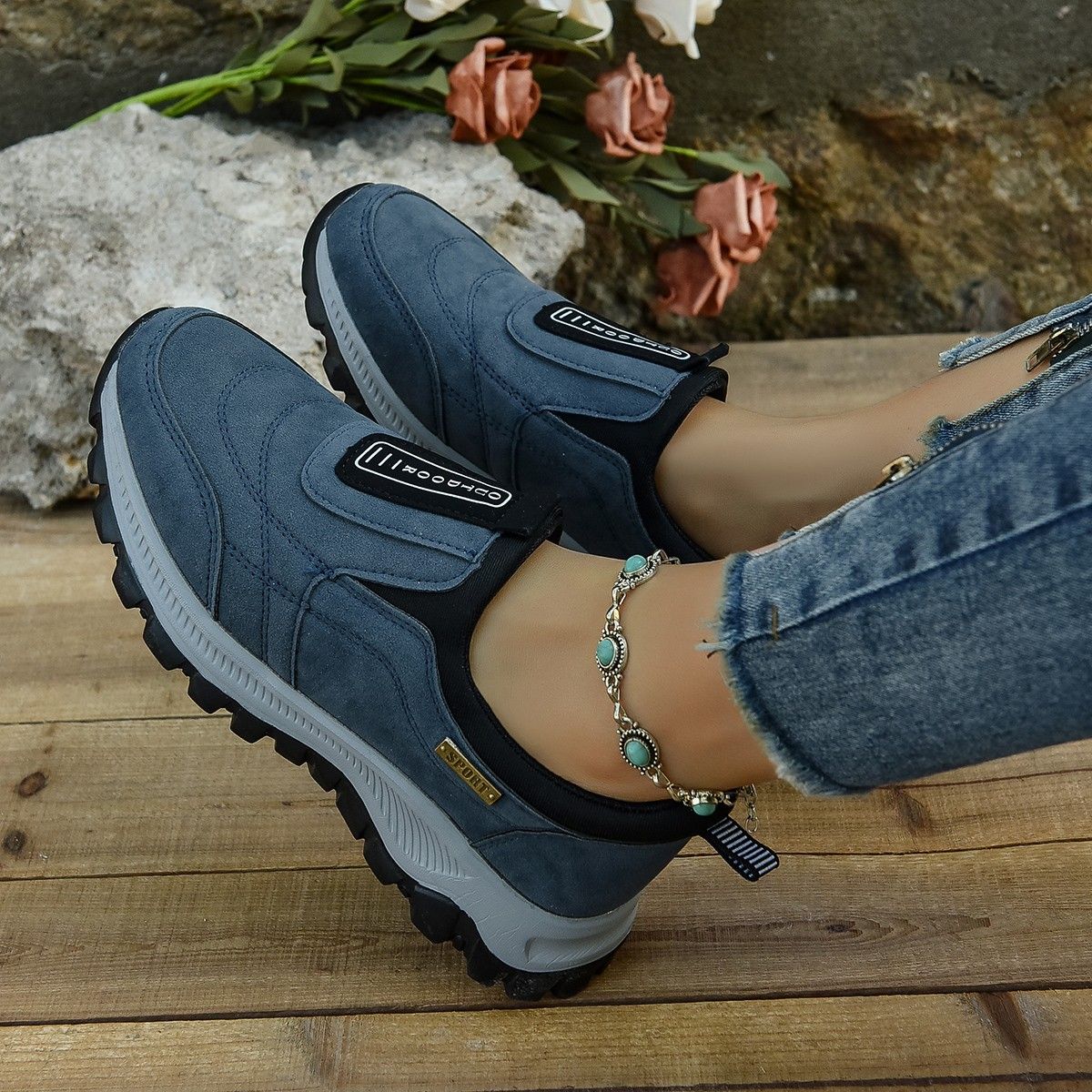 Men's & Women's Casual Slip-On Shoes With Soft Suede Upper, Comfortable Low Heel For Walking, Running, And Outdoor Activities_vogvips.com