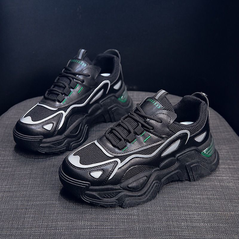 Women's Spring And Summer Online Celebrity All Match Thick Sole Heightening Lightweight Breathable White Casual Sports_vogvips.com