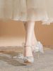 silver Pearl Chain Women's Shoes 2026 Spring/Summer New Pointed Toe Bowknot Thin Heel 18-Year-Old Coming-of-Age Ceremony_vogvips.com