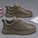 Men's Shoes Breathable Chef Shoes Men's Work Shoes Non-slip Wear-resistant Sports Casual Black Leather Shoes Board Shoes_vogvips.com