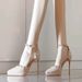 Stylish High-end Waterproof Platform Pointed-toe Studded High-heeled Shoes For Women, 2025 New Model, Thin Heel, Ankle_vogvips.com