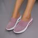 Large Size Slip-on Sandals For Women, No Heel, Easy To Wear, Thick-soled, Air-cushioned, Hollow Mesh, Breathable Women's_vogvips.com