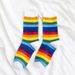Rainbow Socks For Women Of The Tube All Match Ins Super Hot HyunA Style Net Red Student Striped Color Socks_vogvips.com