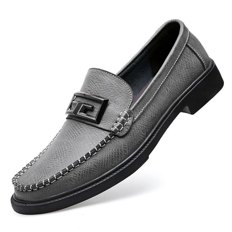 Men's Plus Size 47 Soft Soled Bean 46 British Fashion Driving 45 Youth Leather Shoes Casual Loafers_vogvips.com