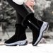 Winter Snow Boots Ladies Platform Tall Boots Flat Bottom Quality Warm Black New Ladies Lace Up Comfortable Leather Womens Boots_vogvips.com