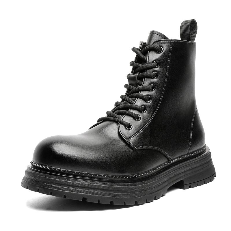 American High-top Tooling Boots Men's Martin Boots High Street Thick-soled Heightening Retro Short Boots_vogvips.com