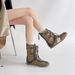 Women Boxing Boots Color Block Patchwork Lace-Up Belt Buckle Flat Training For Women 2025 Autumn Winter New Sports Shoes Boxing Boots_vogvips.com