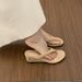 Petite Wedge Toe Clip-On Flip-Flops Women, Summer Outdoor Wear, Height Increasing, Slimming, Yellow, Stunning Beach_vogvips.com