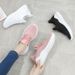 Flyknit Sports For Women Students Spring Summer New Korean Style Trendy Running White Breathable Mesh Shoes_vogvips.com