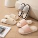 Butterfly Indoor Cool Waffle Fabric Cotton Linen Slippers Female_vogvips.com