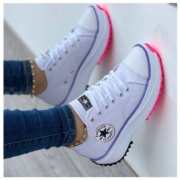 Women's Shoes Breathable High Top Cloth Shoes Casual Thick Bottom Lacing Height Increasing Shoes_vogvips.com