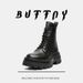 High-top Lace-up Velvet Martin Boots Thick-soled Heightening Retro Tooling Boots Men's Boots_vogvips.com