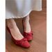 2025 Fall New Bowknot Heels Women, French Fashion Style Square-Toe Stiletto High Heel Pumps For Women_vogvips.com