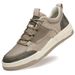 shallow Pigskin + Mesh Casual Men's Board Shoes Ront Lace-up Breathable Lat Heel Board Shoes Men's Shoes_vogvips.com