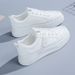 White Sneakers For Women Ins Trend 2025 Spring Autumn Korean Version Versatile Fashion Board Student Platform Flat_vogvips.com