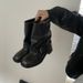 Western Cowboy Slouch For Women 2025 Autumn New Pleated Cuff Short Distressed Thick Heel Riding Boots_vogvips.com