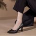 High Heels Women Etiquette Soft Sole Comfortable Flight Attendant Commuter French Style Single Formal Black Professional_vogvips.com