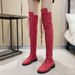Spring And Autumn New Martin Women, British Style Over-the-Knee Boots, Long With Front Lace-up, Knight Motorcycle Boots_vogvips.com