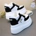 Korean Dad Shoes For Women, Super Height-Increasing Thick Sole, Comfortable Black And Color-Block, Ins Style Elegant_vogvips.com