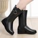 Women's Winter Slip-On Boots – Fleece-Lined Leather Shoes With Anti-Slip Sole (Comfy & Warm)_vogvips.com