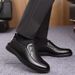 Mn's Slip-On Lathr Shos Soft Bottom Brathabl Lightwight Comfortabl Businss Casual Footwar Round To PVC_vogvips.com