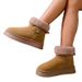 Women's Shoes New Style Thick Soled Snow Boots With Fur Lining, Popular Winter Style, Fleece Lined, Thick, And Cotton Padded Shoes (Northeast Style)_vogvips.com