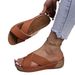 Slope Thick Soled For Women, Plus Size Round Toe Casual One Foot Kick, Solid Color Cross With Slope Heel Cool Slippers_vogvips.com