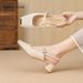 Qianluhui Style New Chinese Cheongsam Shoes, Printed Silk Satin, Luxurious And High-End, Chunky Heel Closed-Toe Mary_vogvips.com
