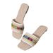 Cloth Woven Color Slippers Women's New Casual Square Head One Word Slippers For Women_vogvips.com