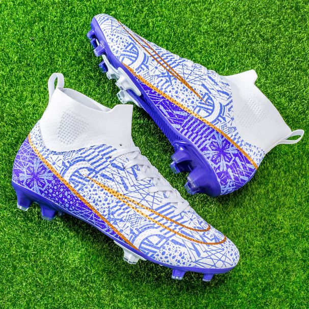 Large Size Football Shoes Men's High Top Junior Student Game Training Shoes Artificial Turf Nails_vogvips.com