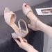 2025 Summer New Women's Low Open Toe Chunky Heel Versatile Soft Leather Outdoor Mom Sandals With Single Strap Buckle_vogvips.com