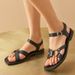 BEAUTODAY Fashion Sandals Women Genuine Cow Leather Buckle Strap Metal Decoration Solid Color Summer Ladies Shoes_vogvips.com