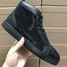 Trendy Autumn Winter Red Sole Shoes CL Men's High Top Rhinestone Studded Women's Genuine Leather Couple Sneakers Casual_vogvips.com