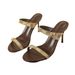 Women's plus Size High Heeled Sandals One Strap Slippers Spring Summer New_vogvips.com