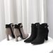2021 Autumn Winter New Fashion Pointed Toe Chunky Heel Suede Solid Color Short Boots For Women_vogvips.com