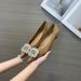 Women's French Style Low Heeled Single Shoes Black Versatile For Spring Autumn Winter Retro Rhinestone Temperament_vogvips.com