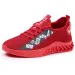 Men Sneakers Low-Top Letter Print Trainers Black White Lightweight Tennis Travel Walk Sport Shoes_vogvips.com