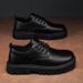 Men's Shoes 2025 New Summer Men's Leather Shoes Black Formal Business Youth British Style Casual Versatile Work Men's Shoes_vogvips.com