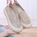 2025 Summr Xiaoxiangfng Fishrman Soft Anti Slip Womn's Lac Fashionabl And Brathabl On Stp Msh Shos Thick_vogvips.com