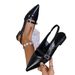 Cross-Border Flat 2025 New Model French Pointed Toe Elegant Casual Patent Leather Thin Strap Buckle Low-Heel Backless_vogvips.com