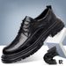 Black Leather Casual Business Formal Wear Young People Soft Soled Wedding Groom Derby Plus Size Men's Shoes 464748_vogvips.com