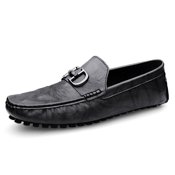 Doudou Shoes Men's Low-top Foot Loafers Loafers Horseshoe Buckle Driving Shoes_vogvips.com