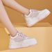 2024 Spring Summer Sneakers Sports Thick Sole Casual Dad Women's Mesh Breathable Height Increasing White Shoes_vogvips.com