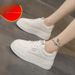 2026 Spring New White Sneakers, Thick-Soled, Breathable, Versatile, Lightweight, Casual, Height-Increasing, Thin Sports_vogvips.com