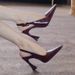 Low Cut, Buckled Burgundy High Heels, Feminine Stiletto Heels, Sophisticated And Comfortable, Back Strap Sandals, 2025 Spring New Style._vogvips.com