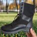 European Warm Series Ultra-light Breathable Summer Mesh Zipper Combat Men's High-top Workwear Martin Boots Outdoor Security Duty Shoes_vogvips.com